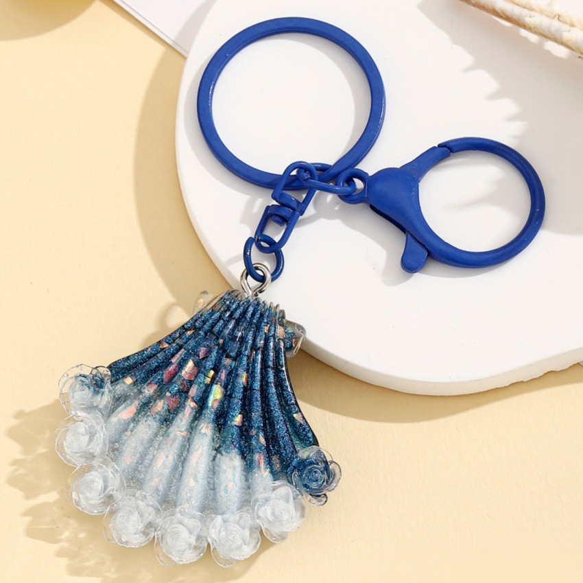 Glow In The Dark Firefly Seashell Keychain, Ocean Floral Resin Bag Charm, Cute Aesthetic Car Key Pendant Gift