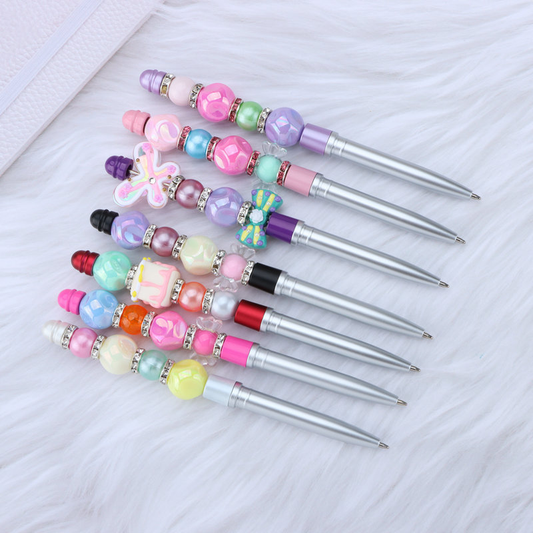 【B013】Personalized DIY Touch Screen Wearable Beaded Pen, Multi-Functional Stylus Multi-Color Ballpoint Pen, Creative Decorative Stationery Wholesale In Stock