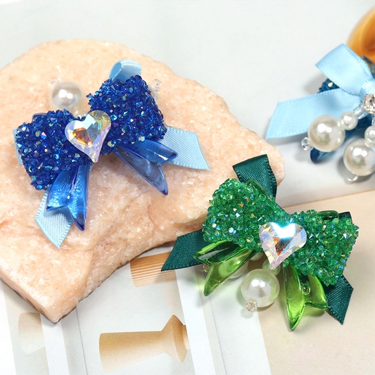 【B008】New Arrival Luxury Heavy Craft Sugar Glitter Bow Loose Acrylic Beads Sparkly DIY Bracelet Necklace Keychain Jewelry Making Accessories