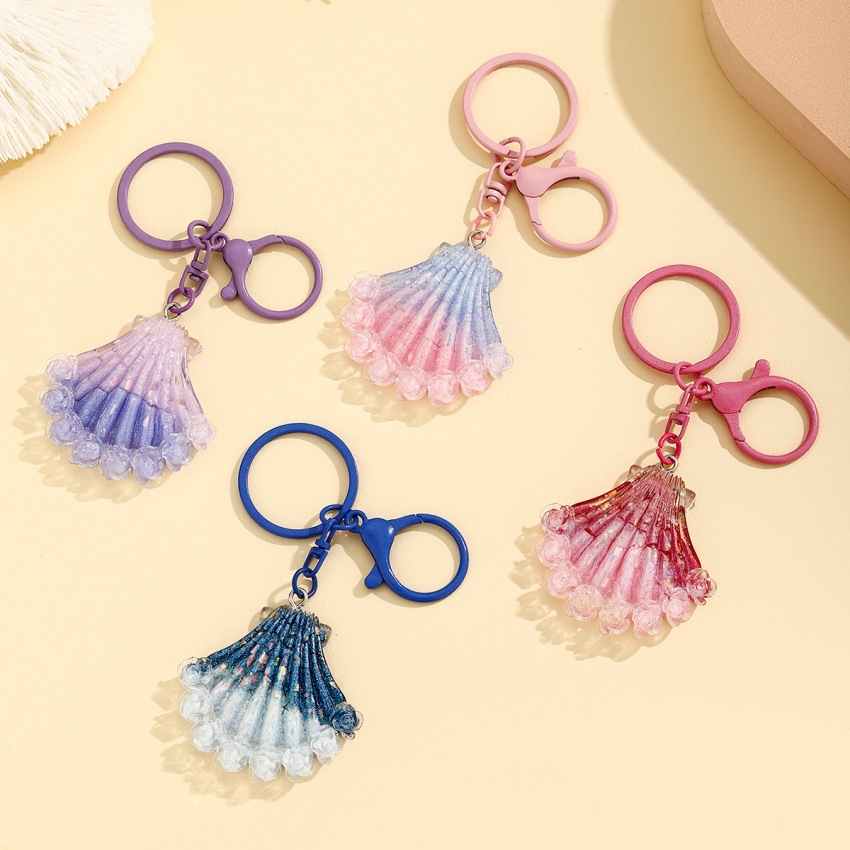 Glow In The Dark Firefly Seashell Keychain, Ocean Floral Resin Bag Charm, Cute Aesthetic Car Key Pendant Gift