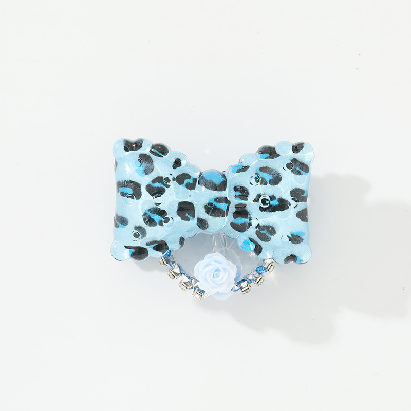 DIY Leopard Bow Flower Bead Kit, Cute Mochi Beads for Handmade Beaded Pen