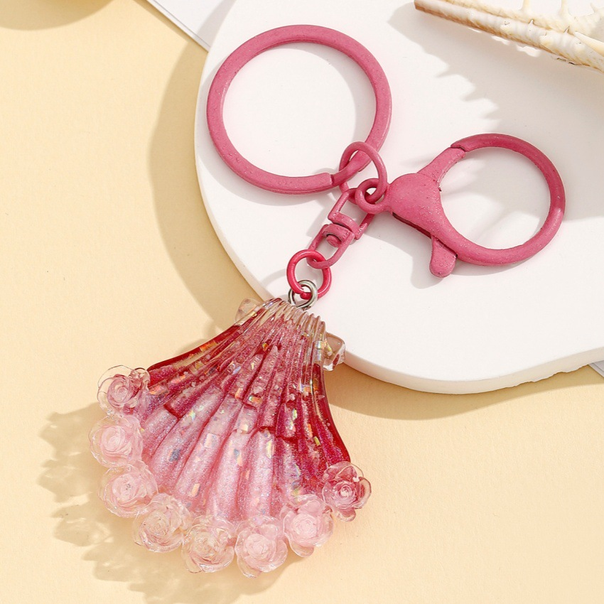 Glow In The Dark Firefly Seashell Keychain, Ocean Floral Resin Bag Charm, Cute Aesthetic Car Key Pendant Gift