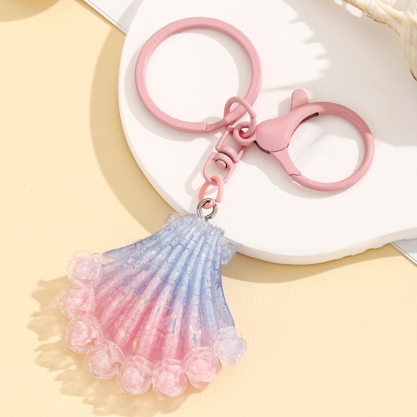 Glow In The Dark Firefly Seashell Keychain, Ocean Floral Resin Bag Charm, Cute Aesthetic Car Key Pendant Gift