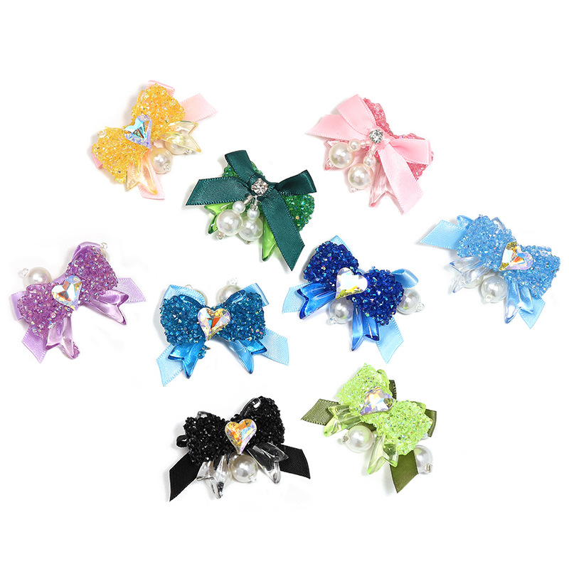 New Arrival Luxury Heavy Craft Sugar Glitter Bow Loose Acrylic Beads Sparkly DIY Bracelet Necklace Keychain Jewelry Making Accessories
