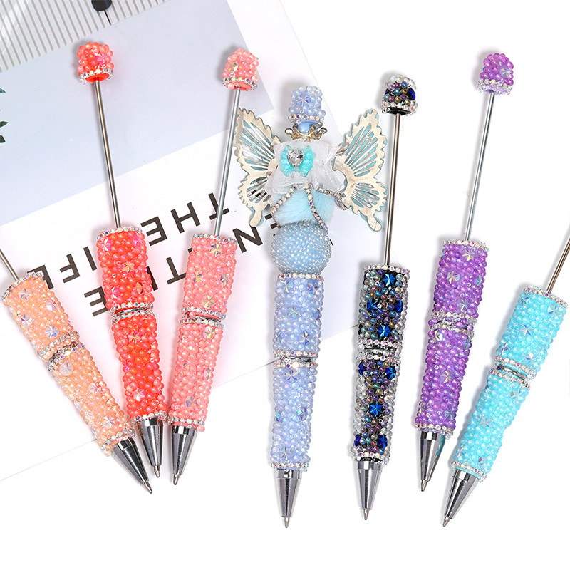 Glow in the Dark Beaded Pen | Luxury Bubble Bead Ballpoint Pen | Handmade Cute DIY Office & Gift Pen