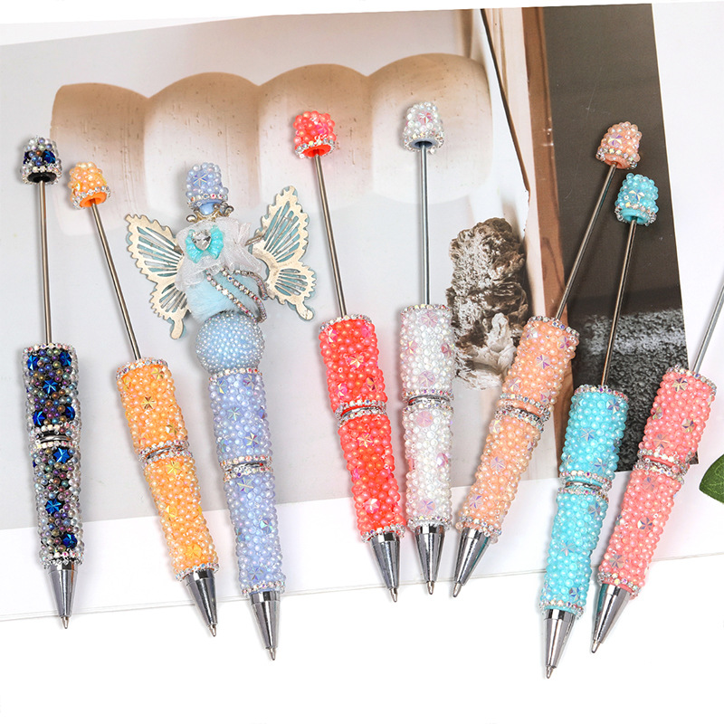 Glow in the Dark Beaded Pen | Luxury Bubble Bead Ballpoint Pen | Handmade Cute DIY Office & Gift Pen