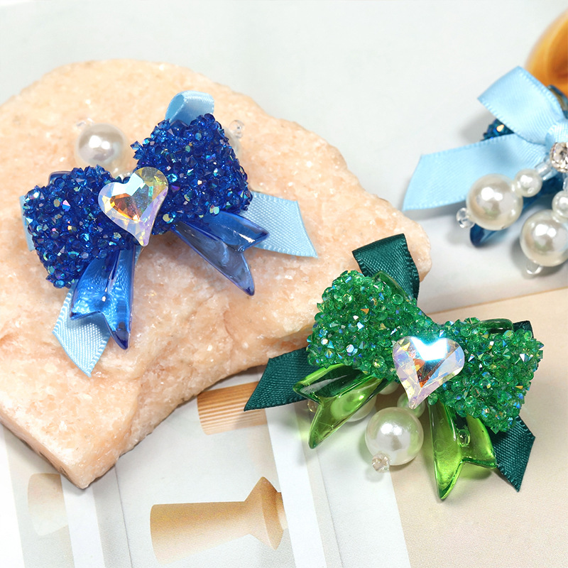 New Arrival Luxury Heavy Craft Sugar Glitter Bow Loose Acrylic Beads Sparkly DIY Bracelet Necklace Keychain Jewelry Making Accessories