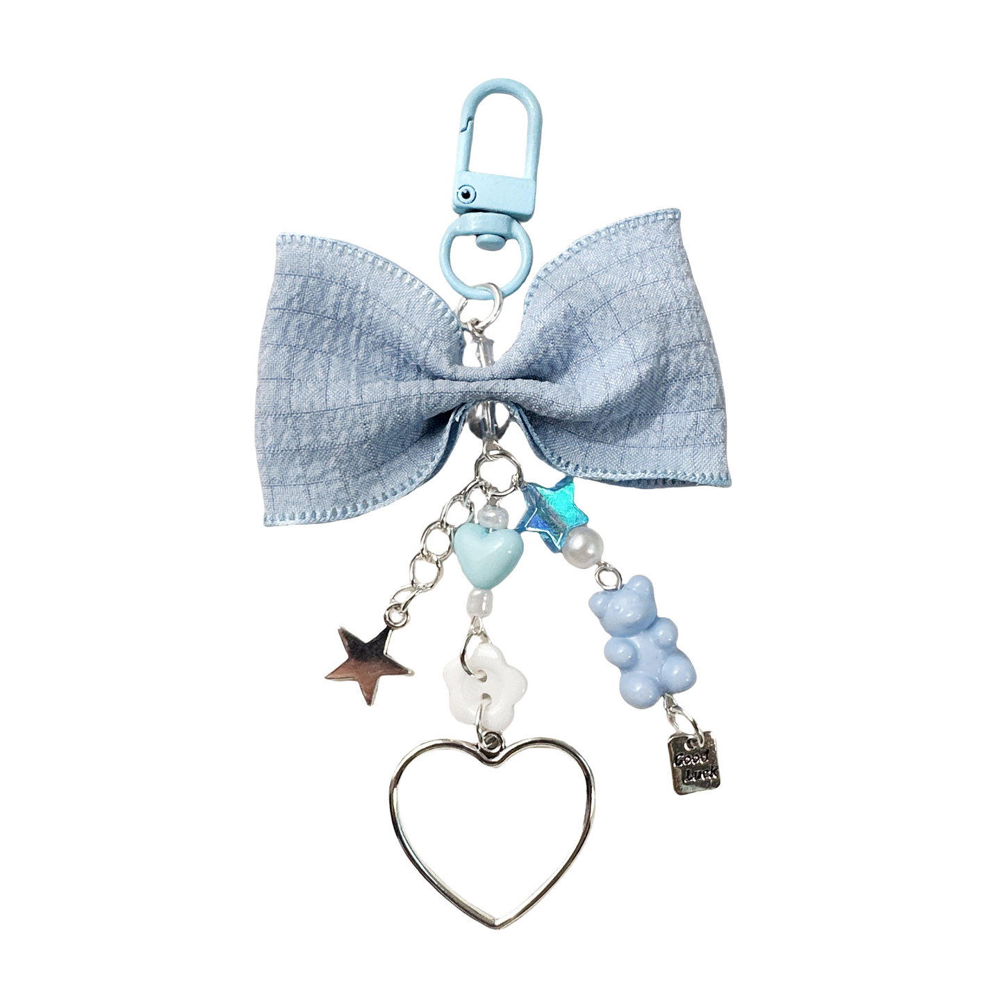 Hot Sale New Pleated Bow Bear Heart Keychain Cute Versatile Bag Pendant Fashion Decorative Bag Key Chain Gift For Girls
