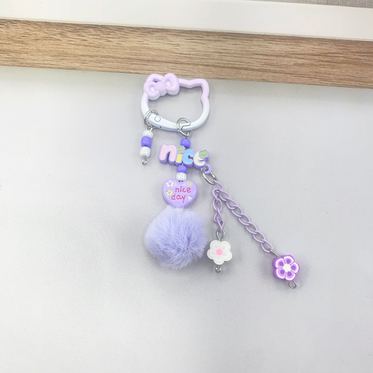 【B015】Cute Cartoon Figure Keychain, Creative Building Block Heart Hand‑Painted Bead Charm, Car Key & Earphone Bag Decor Pendant